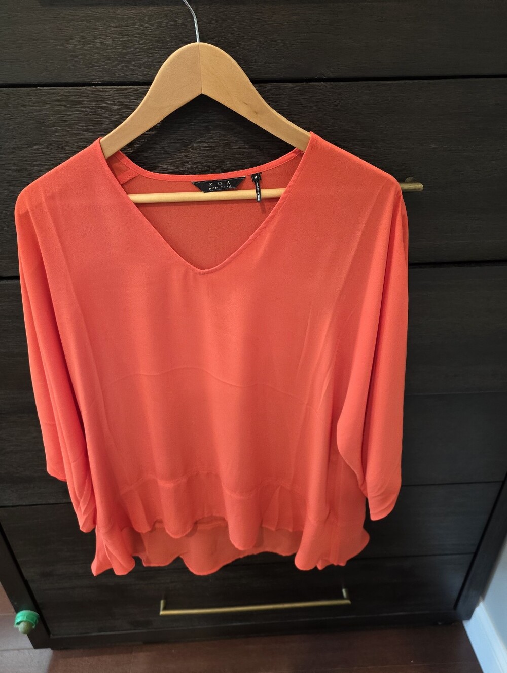 Zoa Coral V-Neck Flowy Blouse - Women